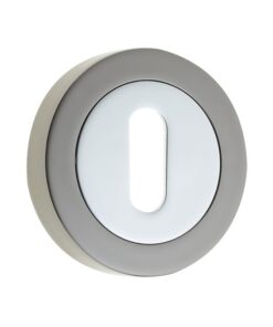 Frelan Hardware Standard Profile Escutcheon, Dual Finish Polished Chrome & Black Nickel