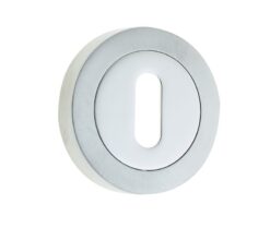 Frelan Hardware Standard Profile Escutcheon, Dual Finish Polished Chrome & Satin Chrome