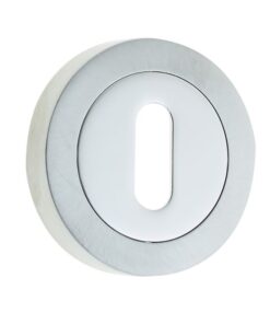 Frelan Hardware Standard Profile Escutcheon, Dual Finish Polished Chrome & Satin Chrome