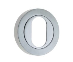 Frelan Hardware Oval Profile Escutcheon, Dual Finish Polished Chrome & Satin Chrome