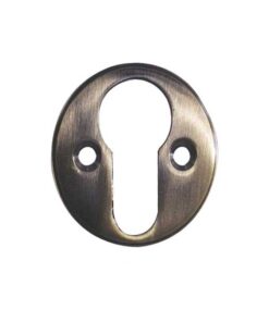 Frelan Hardware Euro Profile Escutcheon (40mm Diameter), Antique Brass