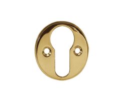 Frelan Hardware Euro Profile Escutcheon (40mm Diameter), Polished Brass