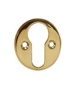 Frelan Hardware Euro Profile Escutcheon (40mm Diameter), Polished Brass