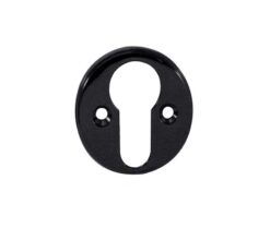 Frelan Hardware Euro Profile Escutcheon (40mm Diameter), Polished Black Nickel