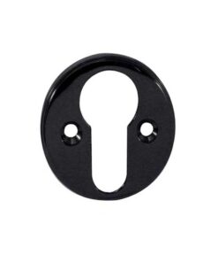 Frelan Hardware Euro Profile Escutcheon (40mm Diameter), Polished Black Nickel