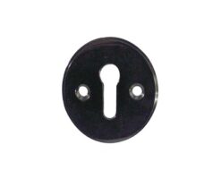 Frelan Hardware Standard Profile Escutcheon (40mm Diameter), Polished Black Nickel