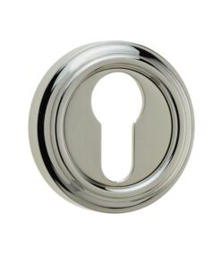 Frelan Hardware Parisian Euro Profile Escutcheon, Polished Nickel