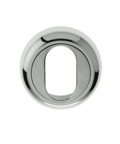 Frelan Hardware Oval Profile Bevelled Escutcheon, Polished Chrome