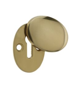 Frelan Hardware Standard Profile Oval Covered Escutcheon, Polished Brass