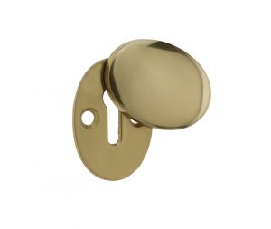Frelan Hardware Standard Profile Oval Covered Escutcheon, Polished Brass