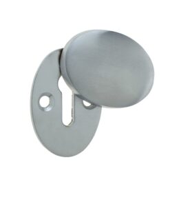 Frelan Hardware Standard Profile Oval Covered Escutcheon, Satin Chrome