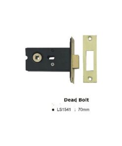 Door Deadbolt - 70mm - Electro Brassed Finish
