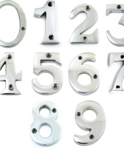 Door Numbers (0-9) - 75mm - Polished Chrome Finish