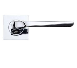 Lyra Lever On Square Rose, Polished Chrome (sold in pairs)