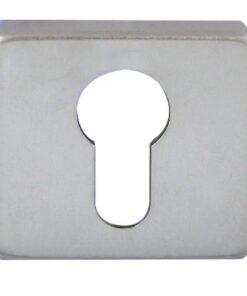 Frelan Hardware Rombo Euro Profile Square Escutcheon, Satin Chrome
