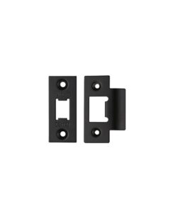 Zoo Hardware Face Plate And Strike Plate Accessory Pack, Powder Coated Black