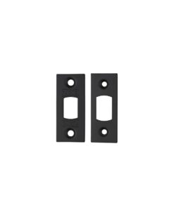 Zoo Hardware Face Plate And Strike Plate Accessory Pack, Powder Coated Black