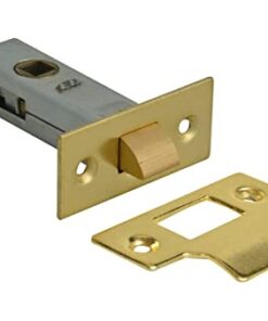 Tubular Latch – 75mm – Satin Stainless Steel & Polished Brass Finish