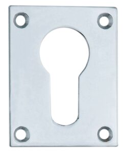 Square Euro Escutcheon - 50mm - Satin Chrome Polished