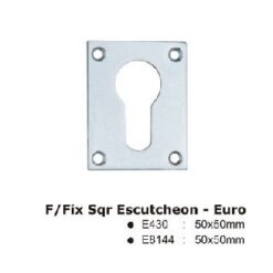 F/Fix Square Euro Escutcheon - 50mm - Satin Nickel