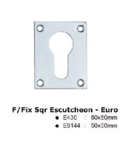 F/Fix Square Euro Escutcheon - 50mm - Satin Nickel