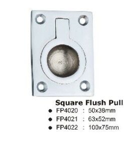 Square Flush Pull – 63×52mm – Polished Chrome