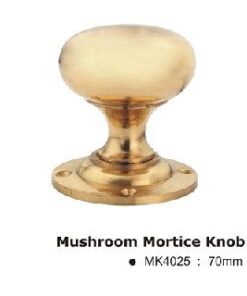 Mushroom Mortice Door Knobs- 56mm- Polished Brass