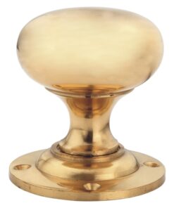 Mushroom Mortice Door Knobs- 70mm- Polished Brass