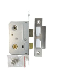 Bathroom Mortice Lock- 75mm- Satin Stainless Steel Finish