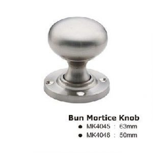 Bun Mortice Door Knob - 63mm - Satin Chrome Polished