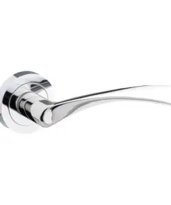 Lever on Rose Door Handle – 125mmx52mm – Satin Stainless Steel