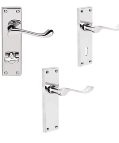 Victorian Scroll Door Handle - Polished Chrome Finish - 150mm x 45mm