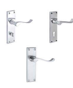 Victorian Scroll Door Handle - 150mm x 45mm - Satin Chrome Finish