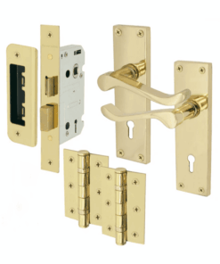 Victorian Scroll Door Handle Pack - Polished Brass Finish