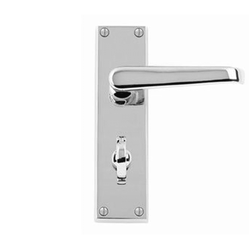 Jovian Victorian Door Handle On Backplate – Satin Chrome Finish