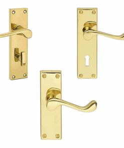 Victorian Scroll Door Handle - Polished Brass Finish - 150x45mm