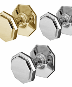 Oct Centre Door Knob -63mm - Polish Chrome Finish