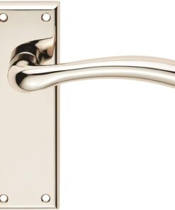 Door Handles On Rose Lever - Latch Pack - Polished Nickel