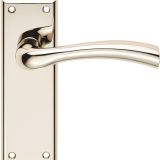 Door Handles On Rose Lever - Latch Pack - Polished Nickel