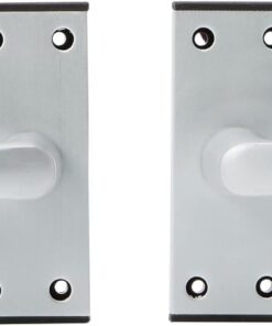 Satin Aluminium Lever Door Handle Latch Plate - Satin Aluminium