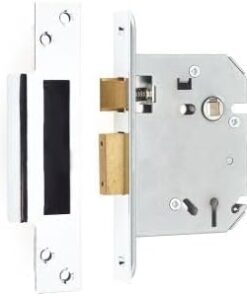 IRONMONGERY SOLUTIONS Lock Pack of Door Handle,3 Lever Sashlocks,Escutcheons & Hinges - Pack of Door Handle in Polished Chrome Finish