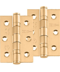 Frelan Hardware 3 Inch Grade 7 Ball Bearing Hinges, Satin Brass - J9502SB