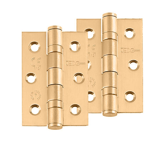 Frelan Hardware 3 Inch Grade 7 Ball Bearing Hinges, Satin Brass - J9502SB