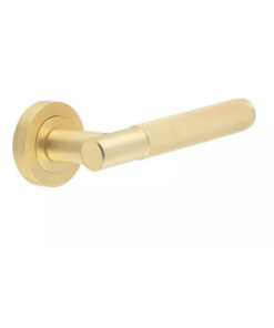 Knurled T Bar Door Handle Set BRUSHED SATIN BRASS Frelan Bari JV850SB Aluminium