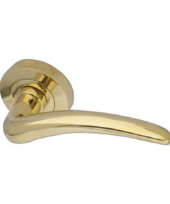 IRONMONGERY SOLUTIONS Lock Pack of Door Handle, 3 Lever Sashlocks,Escutcheons & Hinges - Pack of Door Handle in PVD Finish