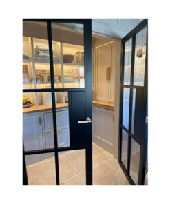 IRONMONGERY SOLUTIONS Lock Pack of Door Handle, 2 Lever Sashlocks, Escutcheon & Hinges - Pack of Door Handle in Antique Brass Finish