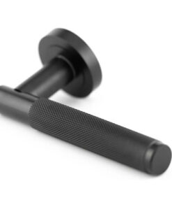 IRONMONGERY SOLUTIONS Latch Pack of Door Handle, Tubular Latch & Hinges - Pack of Door Handle in Matt Black Finish