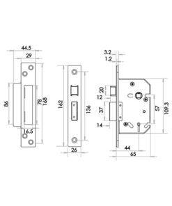 IRONMONGERY SOLUTIONS Lock Pack of Door Handle In Satin Chrome Finish