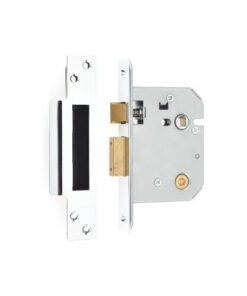 IRONMONGERY SOLUTIONS Bathroom Pack of Door Handle, Bathroom Locks, Turns & Release & Hinges - Pack of Door Handle in Polished Chrome Finish