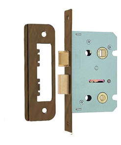 IRONMONGERY SOLUTIONS Bathroom Pack of Door Handle, Bathroom Locks, Bathroom Turn & Release & Hinges - Pack of Door Handle in Antique Brass Finish